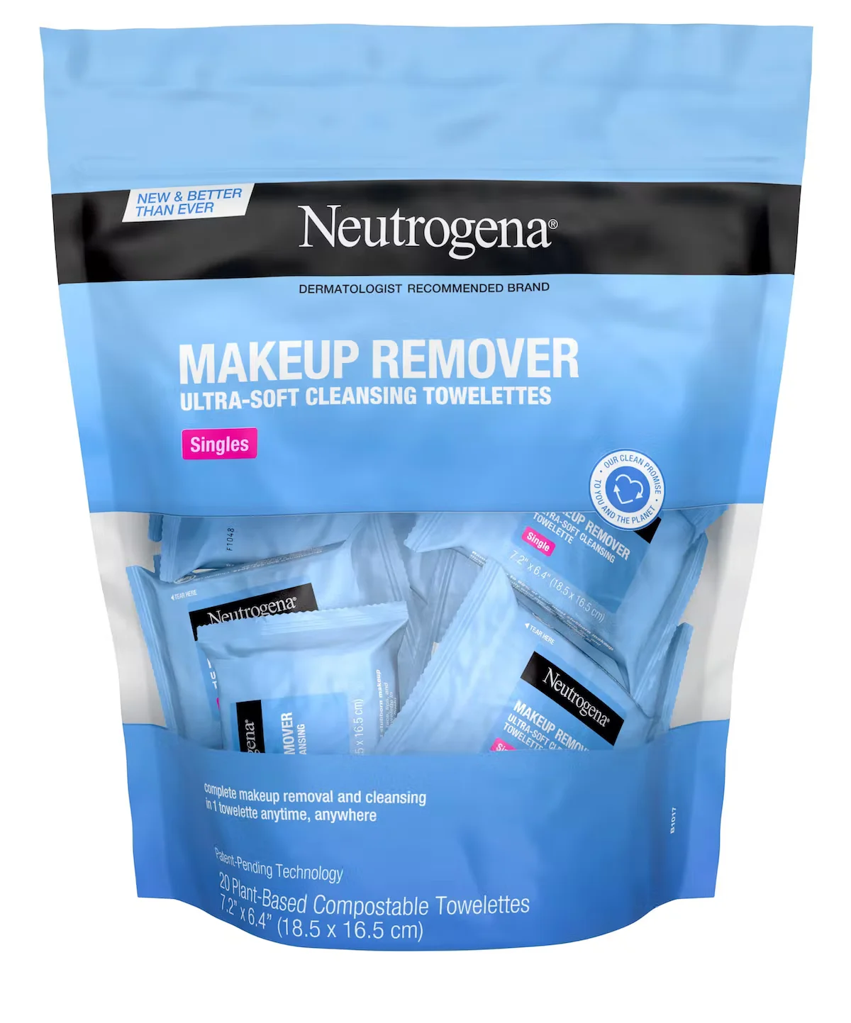 Individually Wrapped Sustainable Makeup Remover Cleansing Wipes